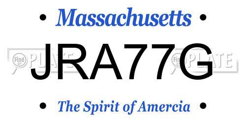 JRA77G Massachusetts License Plate