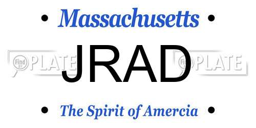 JRAD Massachusetts License Plate