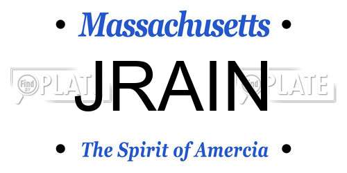 JRAIN Massachusetts License Plate