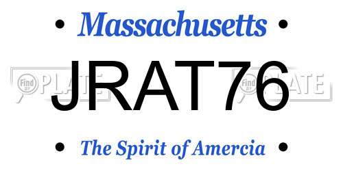 JRAT76 Massachusetts License Plate