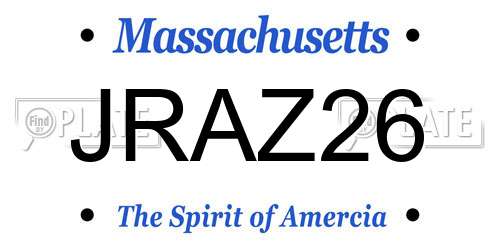 JRAZ26 Massachusetts License Plate