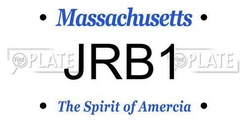 JRB1 Massachusetts License Plate