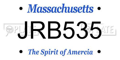 JRB535 Massachusetts License Plate