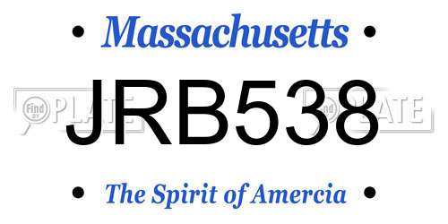 JRB538 Massachusetts License Plate