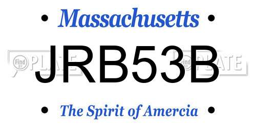 JRB53B Massachusetts License Plate