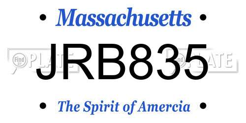 JRB835 Massachusetts License Plate