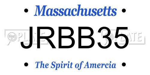 JRBB35 Massachusetts License Plate