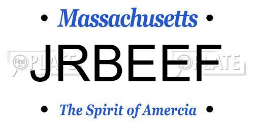 JRBEEF Massachusetts License Plate