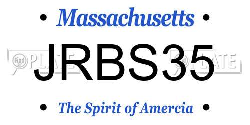 JRBS35 Massachusetts License Plate