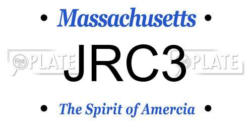 JRC3 Massachusetts License Plate