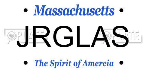JRGLAS Massachusetts License Plate