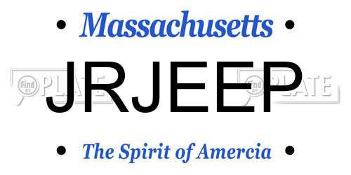 JRJEEP Massachusetts License Plate
