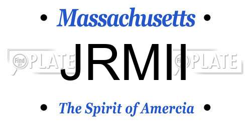 JRMII Massachusetts License Plate