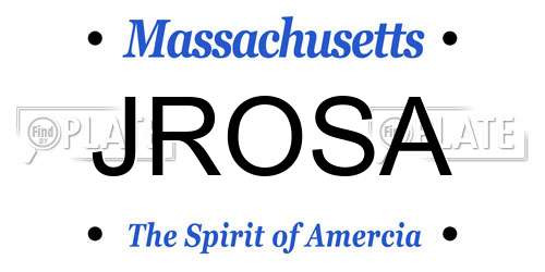 JROSA Massachusetts License Plate