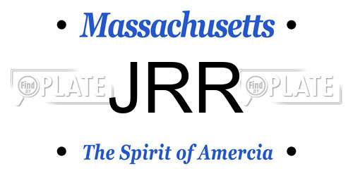 JRR Massachusetts License Plate