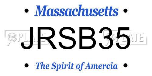 JRSB35 Massachusetts License Plate