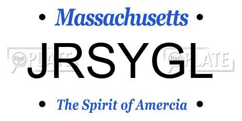 JRSYGL Massachusetts License Plate