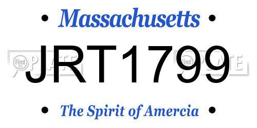 JRT1799 Massachusetts License Plate