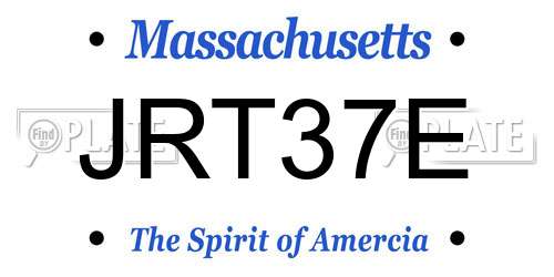 JRT37E Massachusetts License Plate