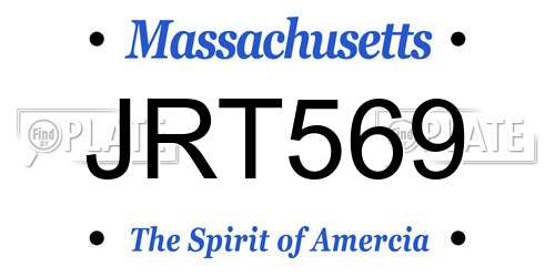 JRT569 Massachusetts License Plate