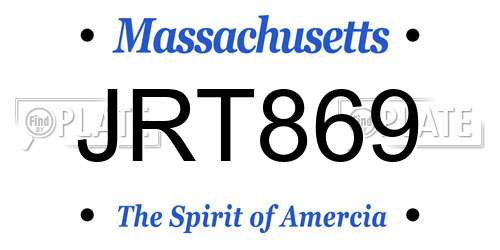 JRT869 Massachusetts License Plate