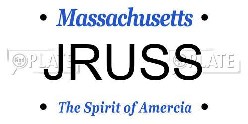 JRUSS Massachusetts License Plate
