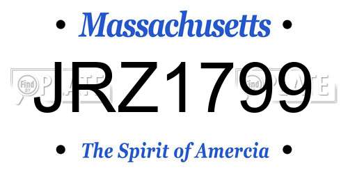 JRZ1799 Massachusetts License Plate