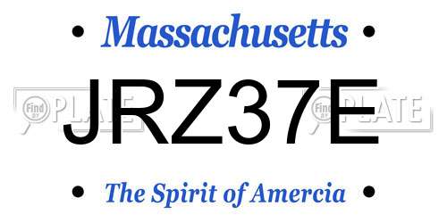 JRZ37E Massachusetts License Plate