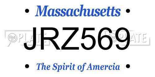 JRZ569 Massachusetts License Plate