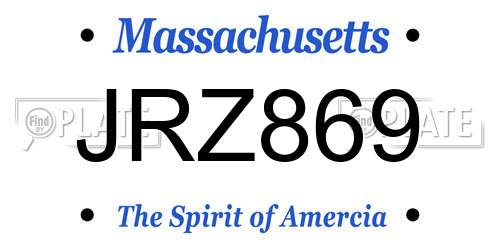 JRZ869 Massachusetts License Plate