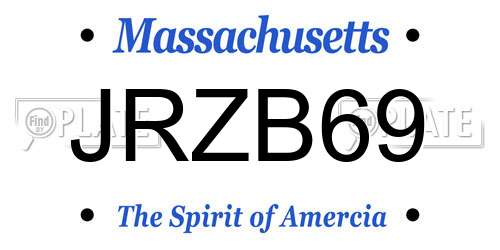 JRZB69 Massachusetts License Plate