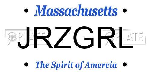 JRZGRL Massachusetts License Plate