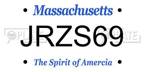 JRZS69 Massachusetts License Plate