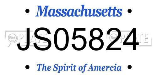 JS05824 Massachusetts License Plate