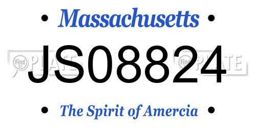 JS08824 Massachusetts License Plate