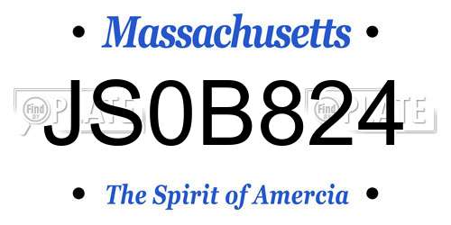 JS0B824 Massachusetts License Plate