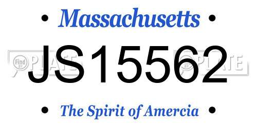 JS15562 Massachusetts License Plate