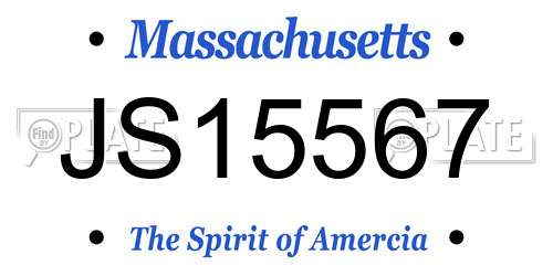 JS15567 Massachusetts License Plate