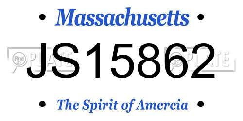 JS15862 Massachusetts License Plate