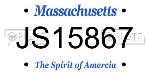 JS15867 Massachusetts License Plate