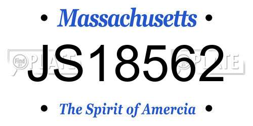 JS18562 Massachusetts License Plate