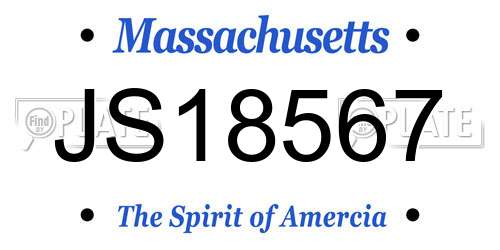 JS18567 Massachusetts License Plate
