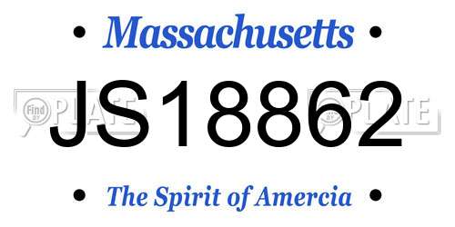 JS18862 Massachusetts License Plate