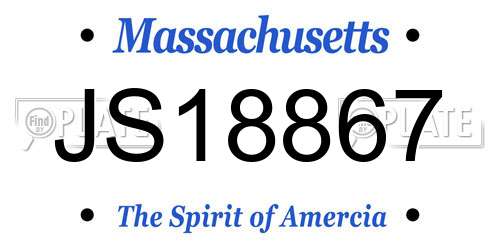 JS18867 Massachusetts License Plate