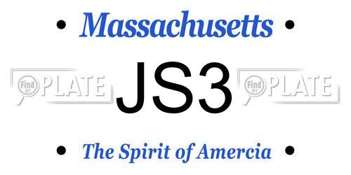 JS3 Massachusetts License Plate
