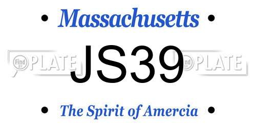 JS39 Massachusetts License Plate