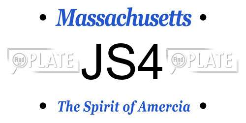 JS4 Massachusetts License Plate
