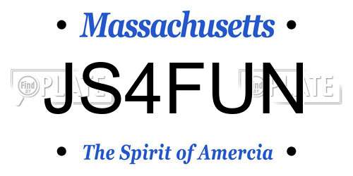 JS4FUN Massachusetts License Plate