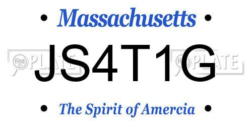 JS4T1G Massachusetts License Plate