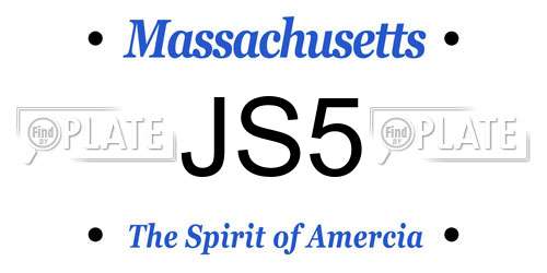 JS5 Massachusetts License Plate